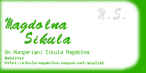 magdolna sikula business card